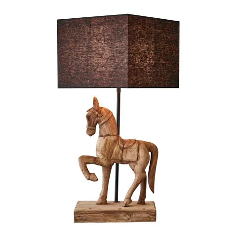 Clyde Timber Horse Table Lamp
