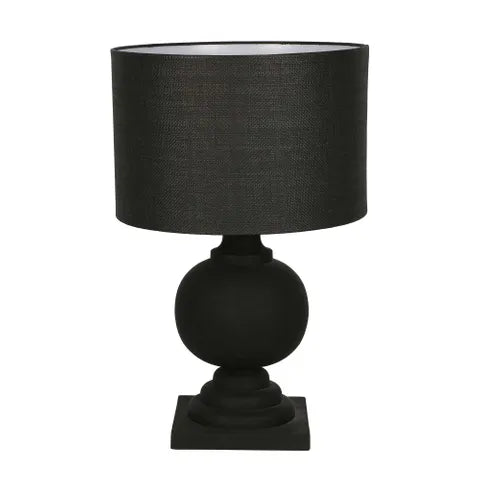 Coach Black Timber Table Lamp | Black Shade