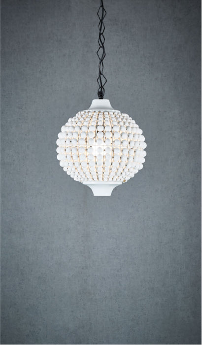 Kasbah White Beaded Pendant Light - Magins Lighting Pendant Usually dispatches within 2-3 days. Please contact us to confirm prior to placing your order. Magins Lighting 