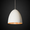 Egg Pendant | White & Copper - Magins Lighting Pendant Usually dispatches within 2-3 days. Please contact us to confirm prior to placing your order. Magins Lighting 