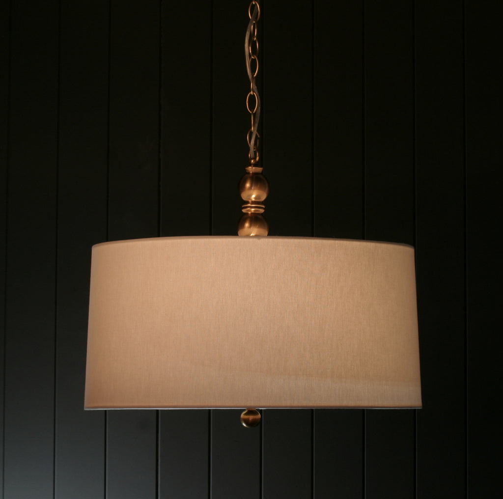 Hudson | Aged Brass with Linen Shade - Magins Lighting Fabric Pendant Lead Time: 5 - 6 Weeks Magins Lighting 