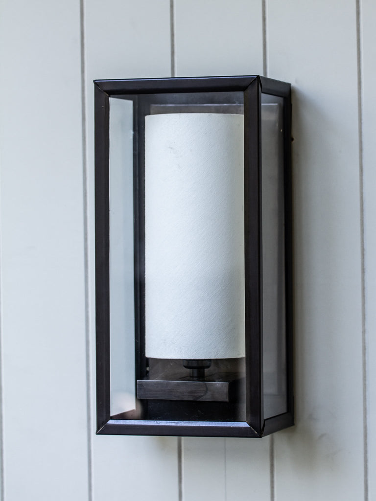 Devonia Wall Lantern w/ Linen Shade - Magins Lighting Wall Lantern Lead Time: 5 - 6 Weeks Magins Lighting 