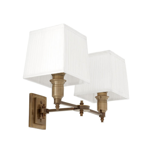 Lexington Double | Aged Brass | White Shade - Magins Lighting Interior Wall Lamps Lead Time: 8 - 10 Weeks Magins Lighting 