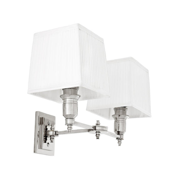 Lexington Double | Polished Nickel | White Shade - Magins Lighting Interior Wall Lamps Lead Time: 8 - 10 Weeks Magins Lighting 