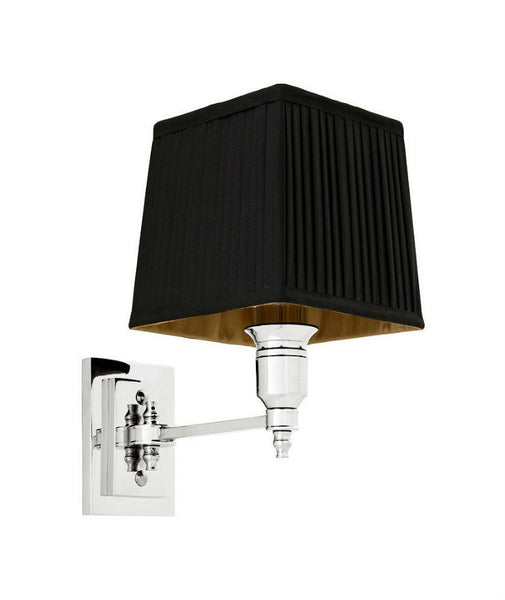 Lexington Single | Polished Nickel | Black Shade - Magins Lighting Interior Wall Lamps Lead Time: 8 - 10 Weeks Magins Lighting 