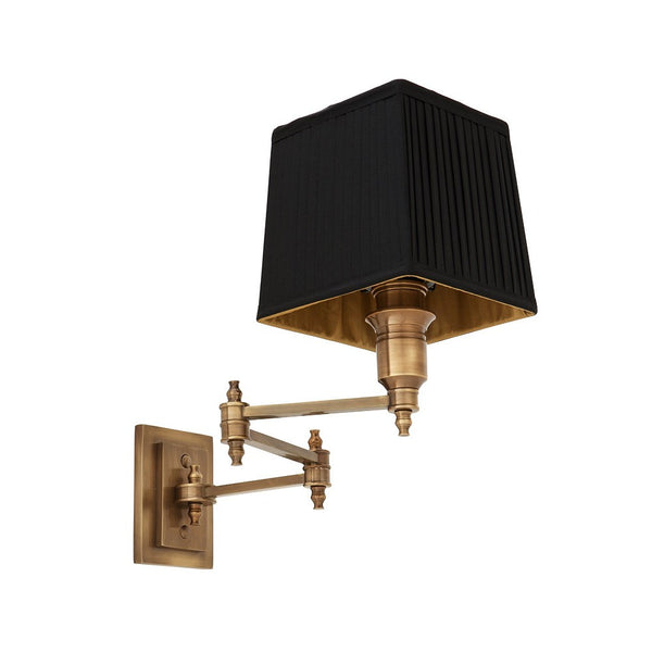 Lexington Swing Arm | Aged Brass | Black Shade - Magins Lighting Interior Wall Lamps Lead Time: 5 - 6 Weeks Magins Lighting 