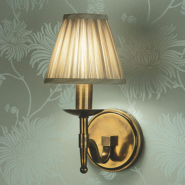 Stanford Single Wall Lamp / Oxodised Brass / Shimmer Grey Shade - Magins Lighting Wall Lamp Lead Time: 1 - 2 Weeks Magins Lighting 