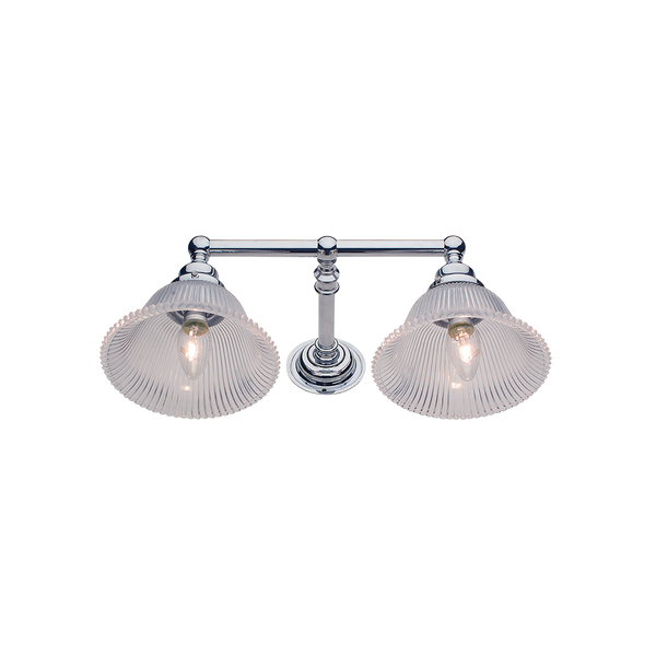 Hampton Wall Sconce | Double | Fluted Glass Shade - Magins Lighting Wall Lead Time: 8 - 10 Weeks Magins Lighting 